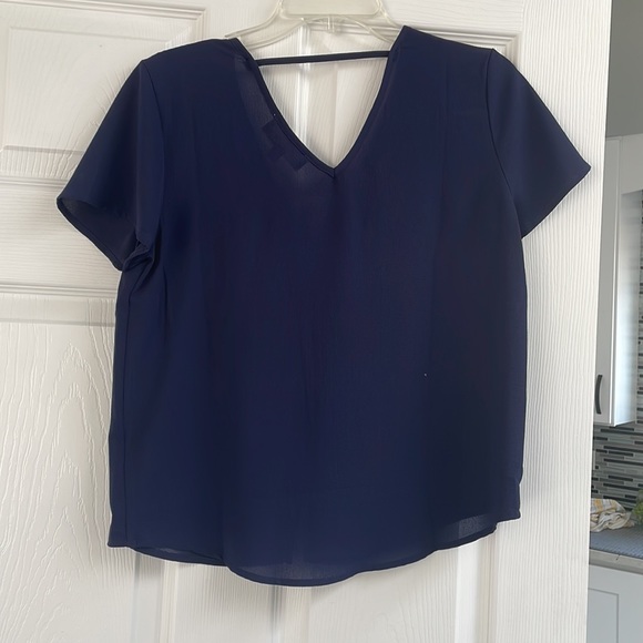 Pink Rose blue blouse - Picture 2 of 2